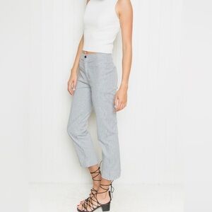 Brandy Melville blue and white striped Tilden trousers/pants